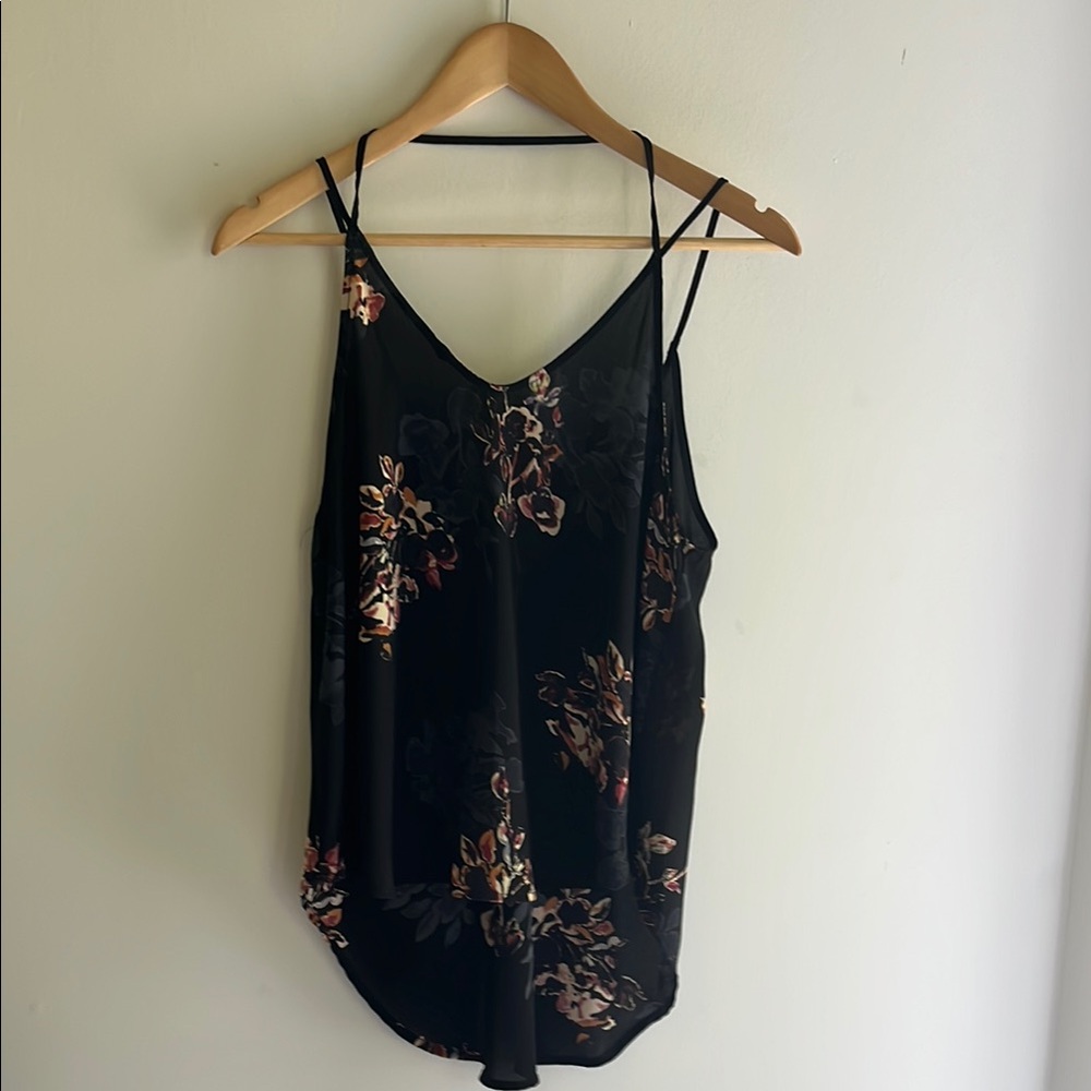 Astr Black and Gold Sleeveless Camisole Top